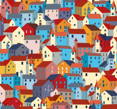 Urbaani tilkkutäkki kaupunkitapetti - Tenstickers
