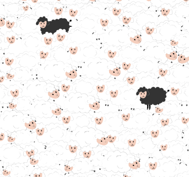 Eläin tapetti kuvioitu lampaita - Tenstickers