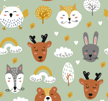 Makuuhuoneen tapettieläimet pohjoismaiseen tyyliin - Tenstickers