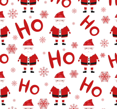 Joulupukki ja hohoho-malli tapetti olohuoneeseen - Tenstickers