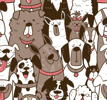 Koiran kasvot tapetti olohuone - Tenstickers