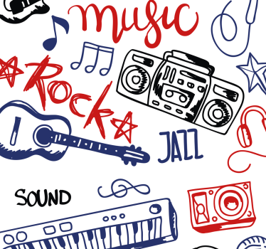 Soittimet Tapetti nuoren huoneeseen - Tenstickers
