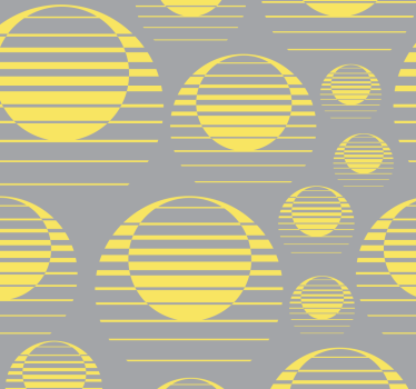 Retro sun piirtää harmaa keltainen abstrakteja tapetteja - Tenstickers