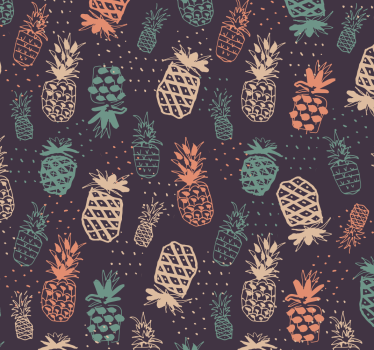 Retro ananas keittiön tapetti - Tenstickers