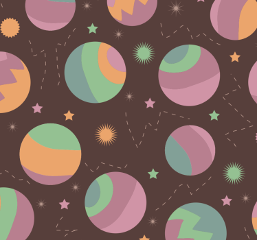 Kosminen polkakuvio lastenhuoneen tapetti - Tenstickers