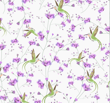 Värikäs kolibri harmaa lintu tapetti - Tenstickers