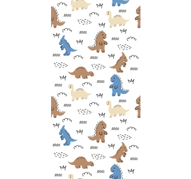 Dinosaurusten kuvioita vauvanhuoneen tapetti - Tenstickers
