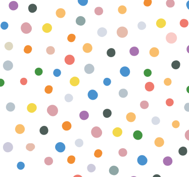 Värikkäitä pisteitä valkoisella Polkkakuvio tapetti - Tenstickers