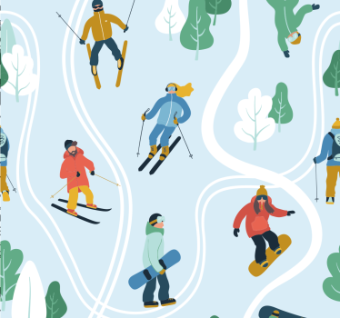 Hiihto tapetti tapetti valkoinen - Tenstickers