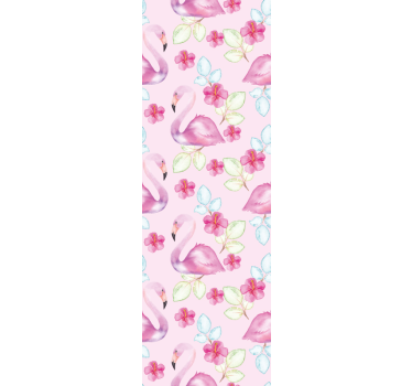 Flamingoja kukilla eläintapetit - Tenstickers