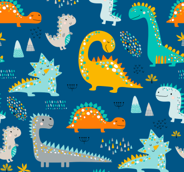Dinosaurusten kuvio dinosaurus tapetti - Tenstickers