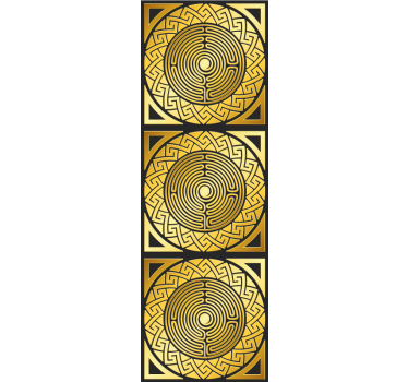 Labyrinttimainen symmetria keltainen tapetti - Tenstickers