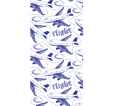 Lentokoneen lentokuvio tapetti sininen - Tenstickers