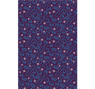 Talviurheilu doodle Tapetti nuoren huoneeseen - Tenstickers