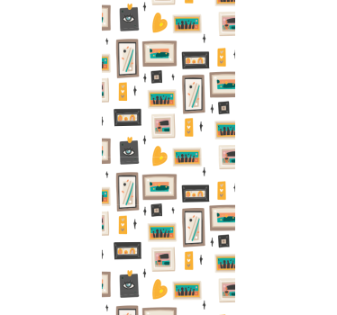 Retro-toimistomotiivit teollinen tapetti - Tenstickers