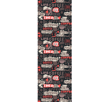 Kofeiini-aihe teksti tapetti - Tenstickers