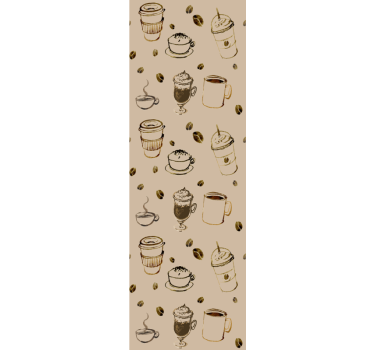 Kahvin vintage kuvio keittiön tapetti - Tenstickers