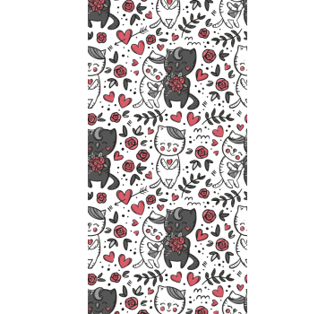 2 kissaa kuutamossa eläintapetit - Tenstickers