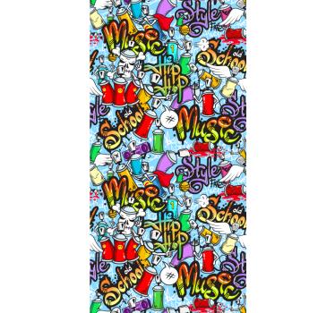 Värikkäitä graffiti seinä tagit taiteellinen tapetti - Tenstickers