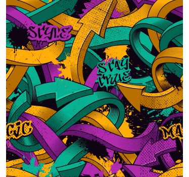Realistiset graffiti-nuolet taiteellinen tapetti - Tenstickers