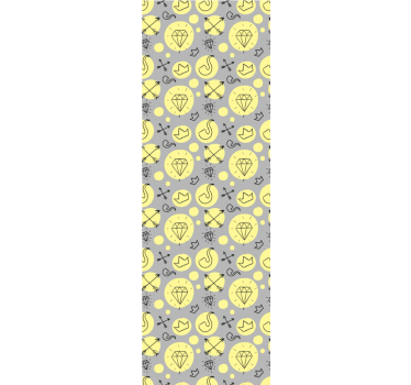 Graffiti-timantteja ja kruunuja taiteellinen tapetti - Tenstickers