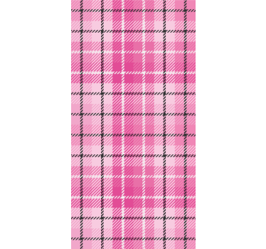 Vaaleanpunainen tartan-kuvio neliökuvioinen tapetti - Tenstickers