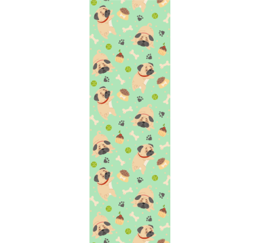 Mopsikuvioleikki koira tapetti - Tenstickers
