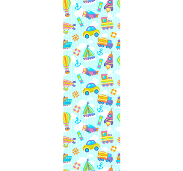Leikkisä kuljetus lastenhuoneen tapetti - Tenstickers