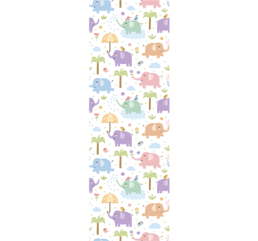 Elefantin peliaikaa vauvanhuoneen tapetti - Tenstickers