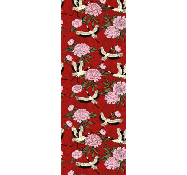 Koristeellinen kukka-aihe ornamentti tapetti - Tenstickers