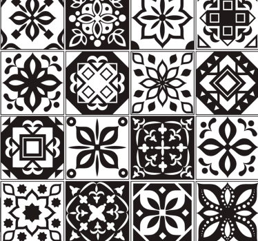 Arabesque - mustavalkoinen vintage-tapetti - Tenstickers