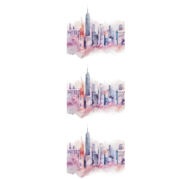 Maalaus nyc skyline tapetti new york - Tenstickers