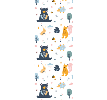 Metsän eläimiä vauvanhuoneen tapetti - Tenstickers