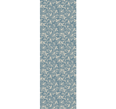 Sininen ja beige yksityiskohtien kuvio vintage tapetti - Tenstickers