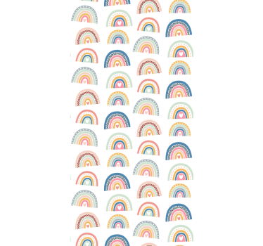 Värikäs minimalistinen sateenkaari kuvio Tapetti lastenhuoneeseen - Tenstickers