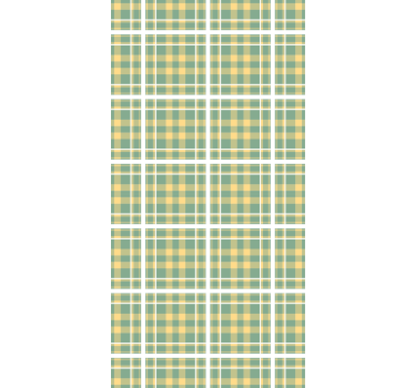 Keltainen, vihreä ja valkoinen gingham -kuvio vintage tapetti - Tenstickers
