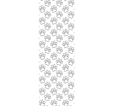 Musta kissa tassut siluetti kuvio Tapetti lastenhuoneeseen - Tenstickers