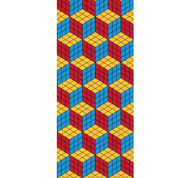 Kuutiomainen kuvio geometrinen tapetti - Tenstickers
