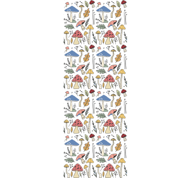 Värikäs sienikuvio luonto tapetti - Tenstickers