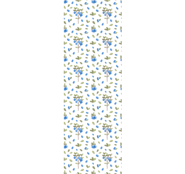 Mustikka kasvitieteellinen kukkatapetti - Tenstickers