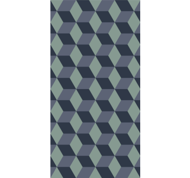 3d kuutiot kuvio geometrinen tapetti - Tenstickers