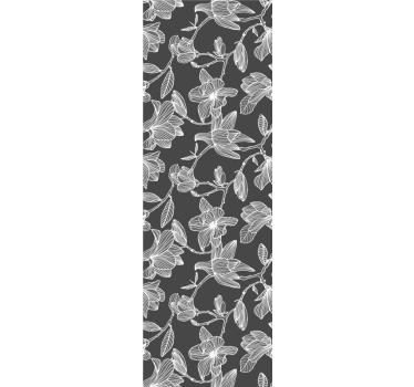 Valkoinen ja harmaa magnolia kukka design kukkatapetit - Tenstickers