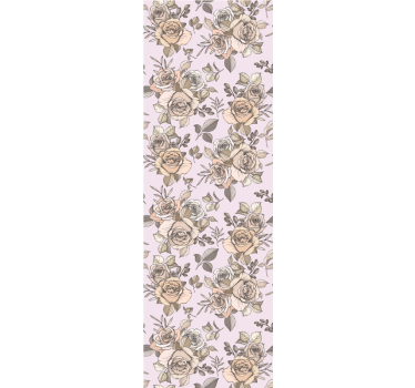 Ruusu vintage kuvio kukkatapetti - Tenstickers
