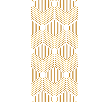 Kultainen kuusikulmio kuvio geometrinen tapetti - Tenstickers