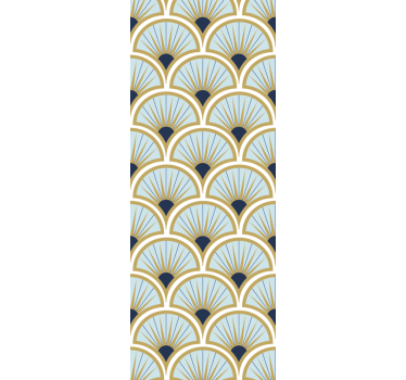 Art deco siniset sävyt laattatapetti - Tenstickers