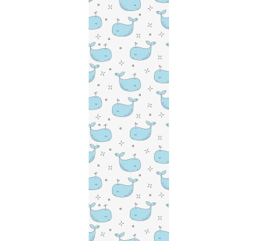 Sinisiä valaitapoja lastenhuoneen tapetti - Tenstickers