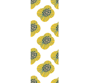 Iso sininen ja keltainen pyöreä kukka vessaan sopiva tapetti - Tenstickers