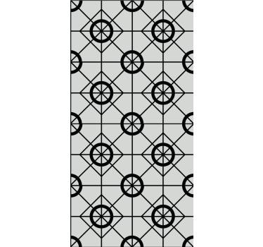 Geometrinen musta kuvio laattatapetti - Tenstickers