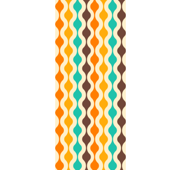 Geometrinen retro 70-luvun puolivälissä tapetti neliökuvioinen - Tenstickers