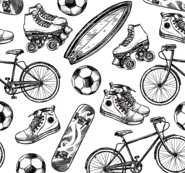 Urheilupiirrokset Muu vintage tapetti - Tenstickers
